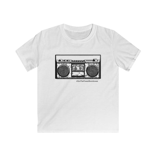 Kids "Got The Power Boombox" Retro Boombox Outline Tee